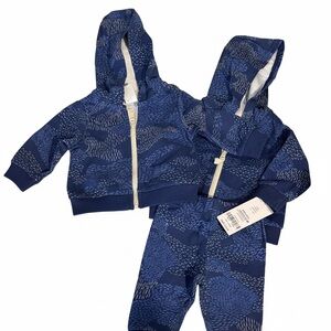 Carter’s newborn Blue Patterned Baby Hoodie jacket and Pants plus bonus jacket